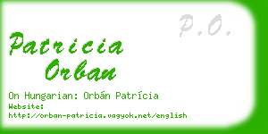 patricia orban business card